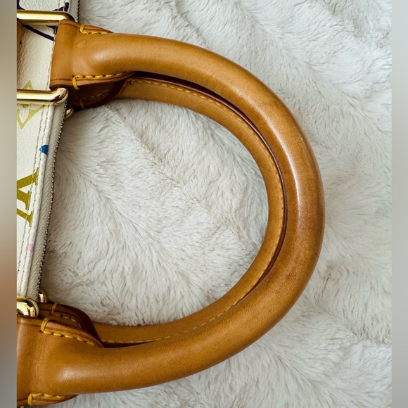 Louis Vuitton Alma PMTop Handle Bag White Multicolour Leather Monogram Murakami - Picture 5 of 13